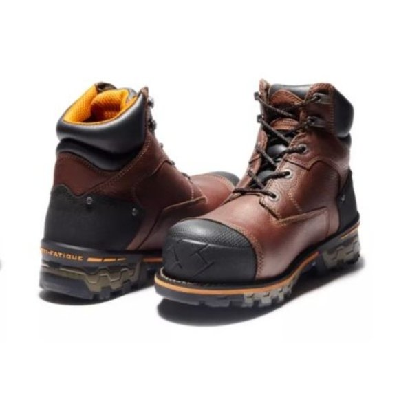 DOLD Timberland Mens Brown Leather Boondock 6" Composite Toe Work Boots Sz 10 W - Picture 4 of 11